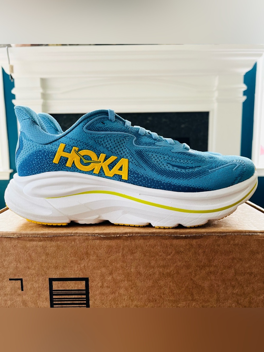 Sz 8 Hoka Clifton 10 Men's Running Shoes Alpine Blue/Foggy Night 1162032/ALF